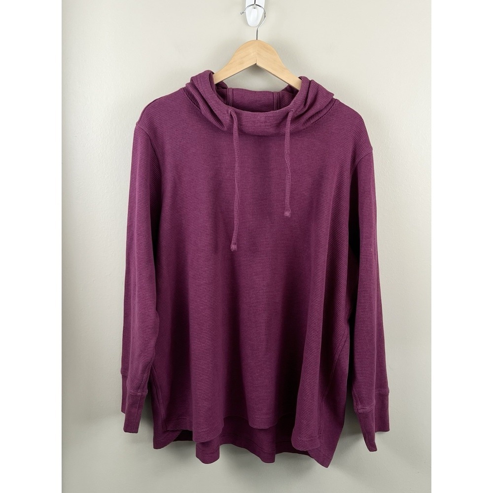 Duluth Trading Pullover Hoodie‎ Waffle Knit Thermal Hoodie 3X Long Sleeve